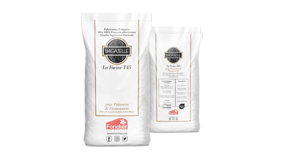 Foricher Bagatelle T45 French flour for pastry and viennoiserie, 25 kg bags