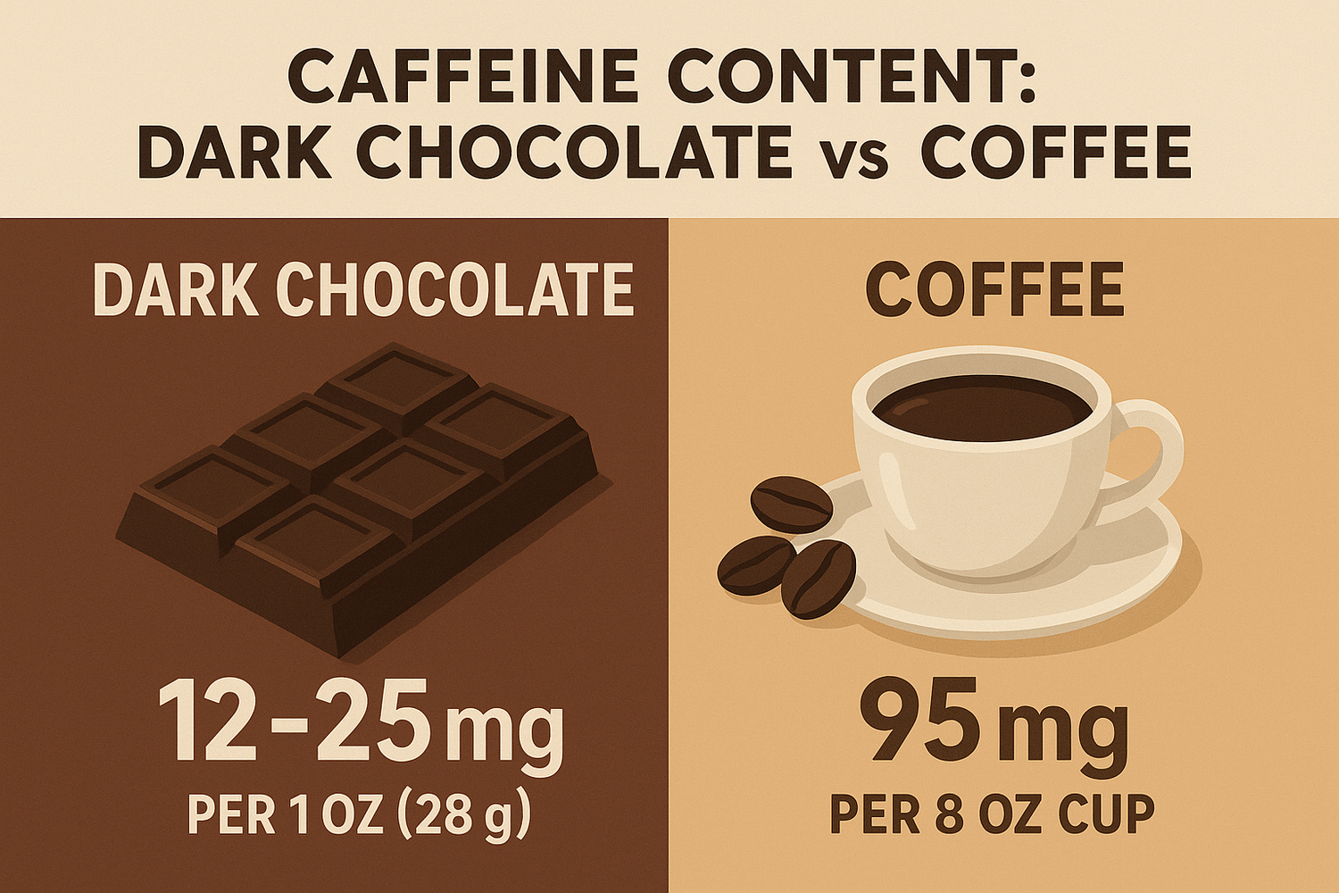 How Much Caffeine in Dark Chocolate vs Coffee?