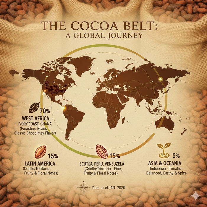 D'où vient la fève de cacao ? Origine, régions de culture et variétés