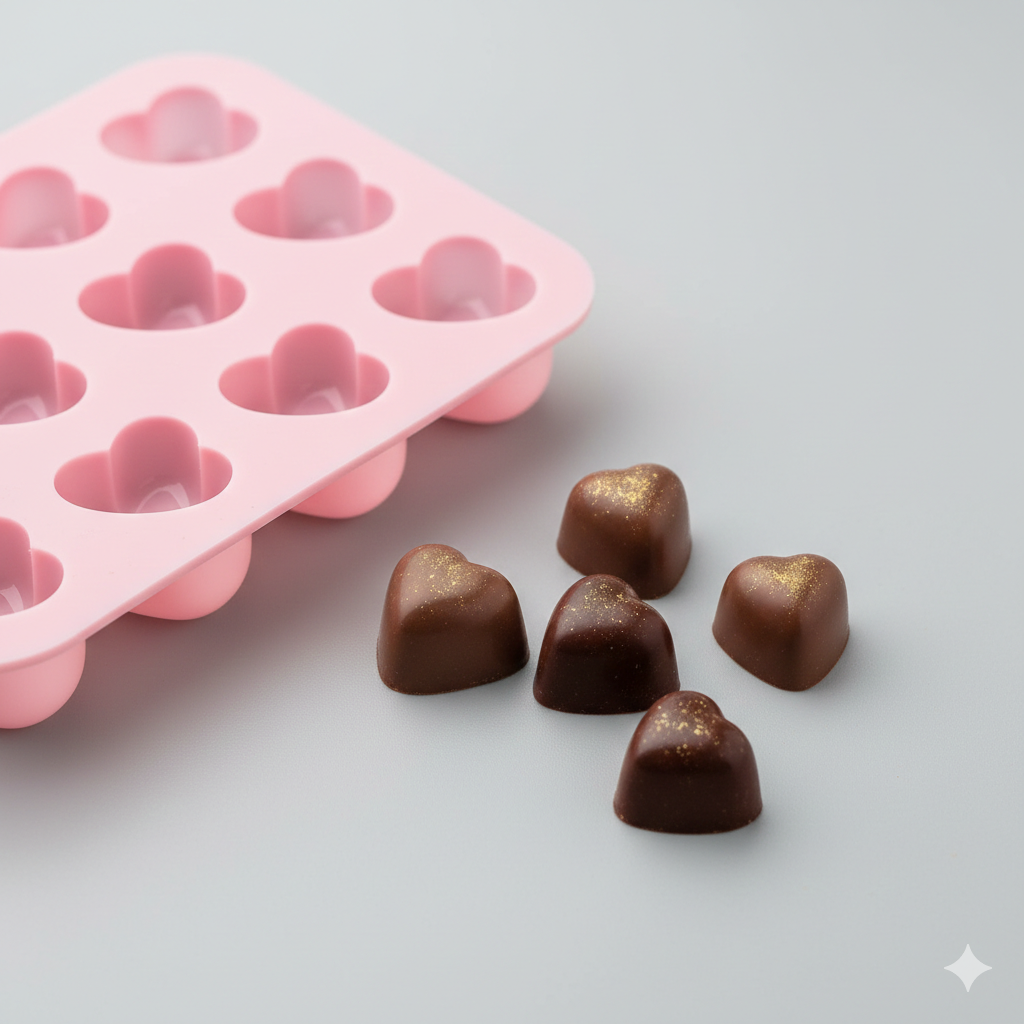 How to Make Chocolate Hearts With a Silicone Mold, Step by Step