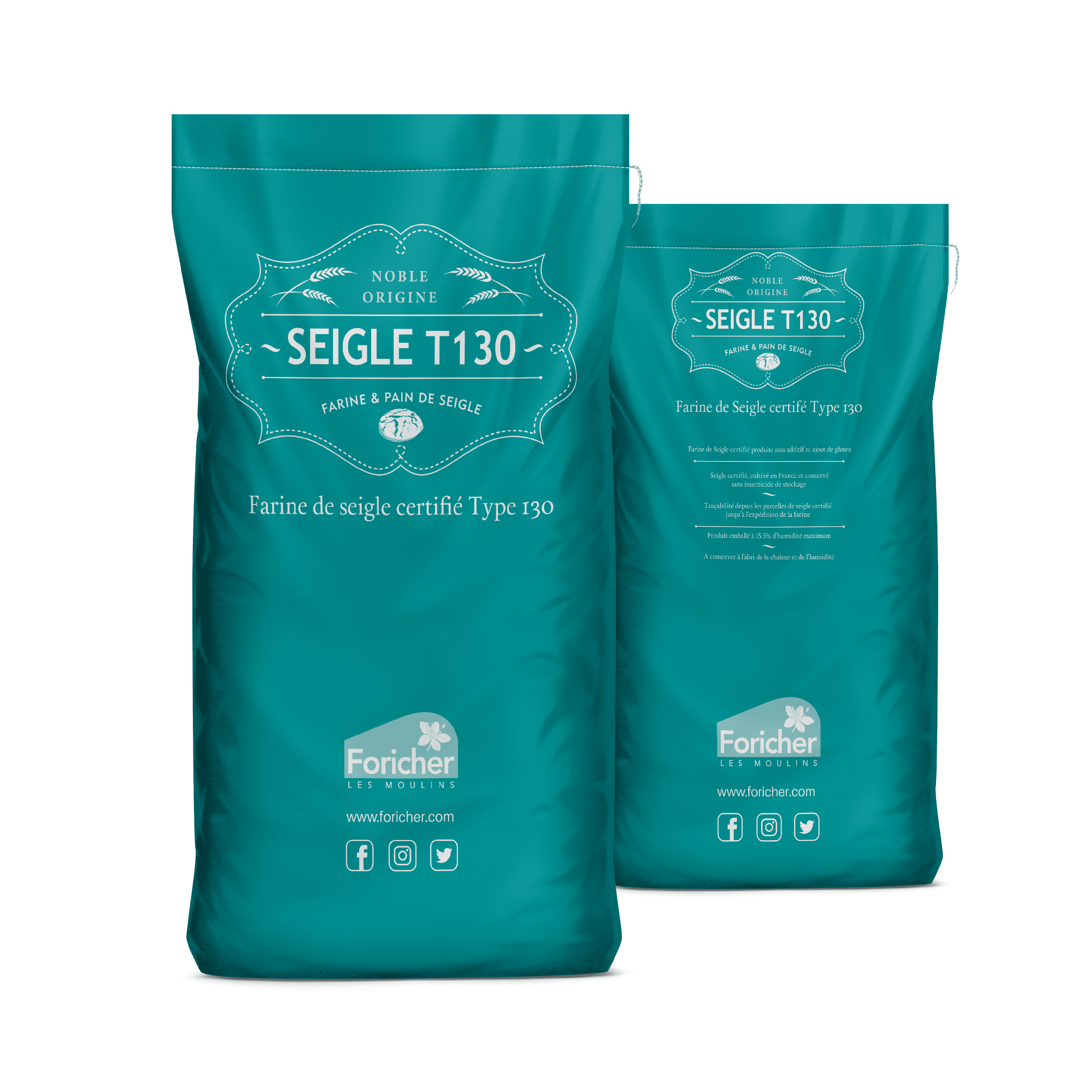 French whole grain and rye flour Foricher