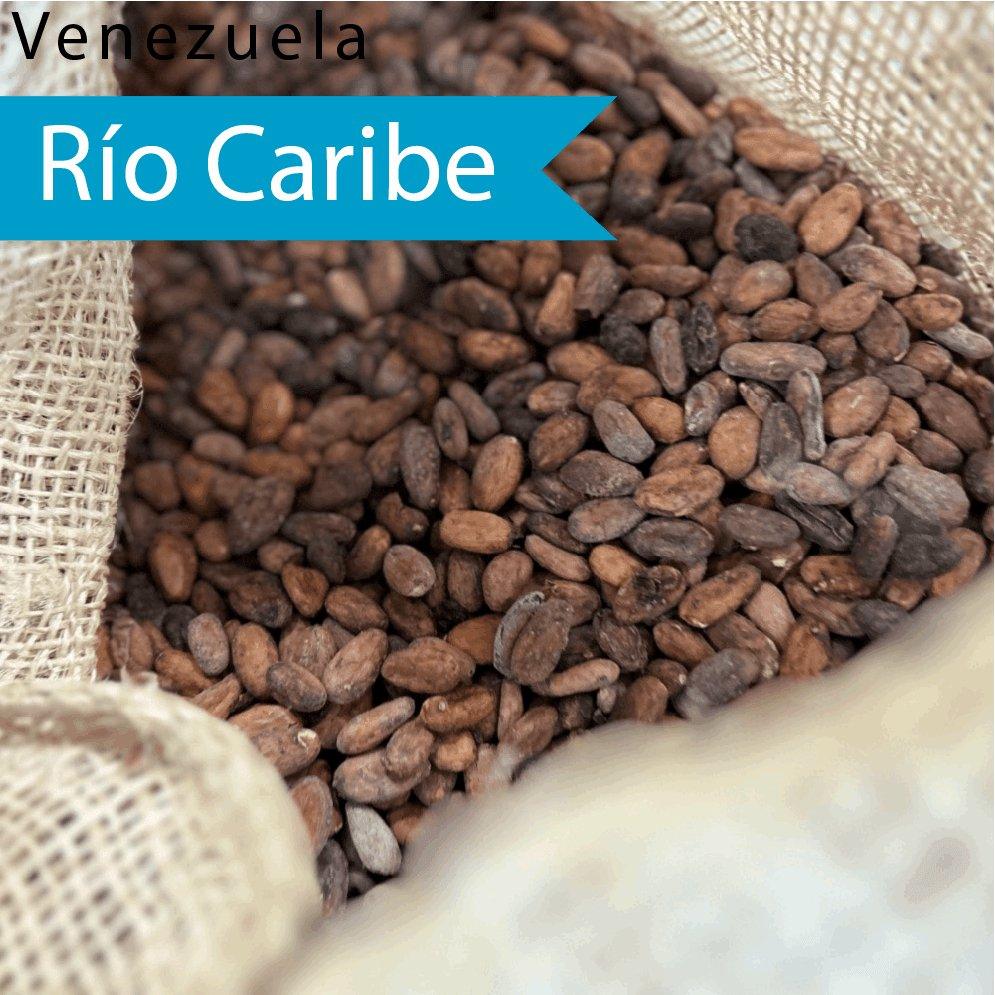 Raw cocoa beans from single-origin farms for bean-to-bar chocolate making