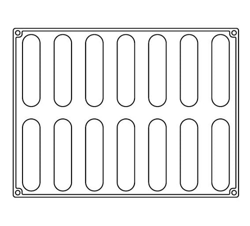 PX4353S - Molde de silicona 3D Pavoflex PASTEL 400 x 300 mm - 14 muescas 125 x
 28 xh 28 mm - vol.90 ml + cortador CPX01 + pack - Bachour