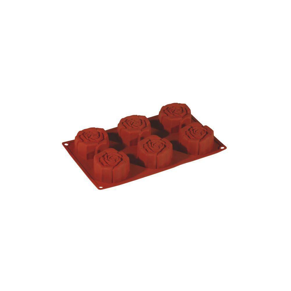 FR056RSA -multi-portion 6 cavities bloomed roses Pavoni sil. Red A - Zucchero Canada