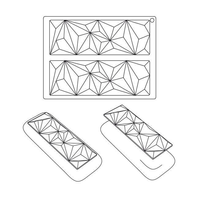 TOP03S -Top silicone mould ICEBERG 240 x 175 mm, 2 indents 210 x 70 x h 14
mm - vol.100 ml + pack - Zucchero Canada