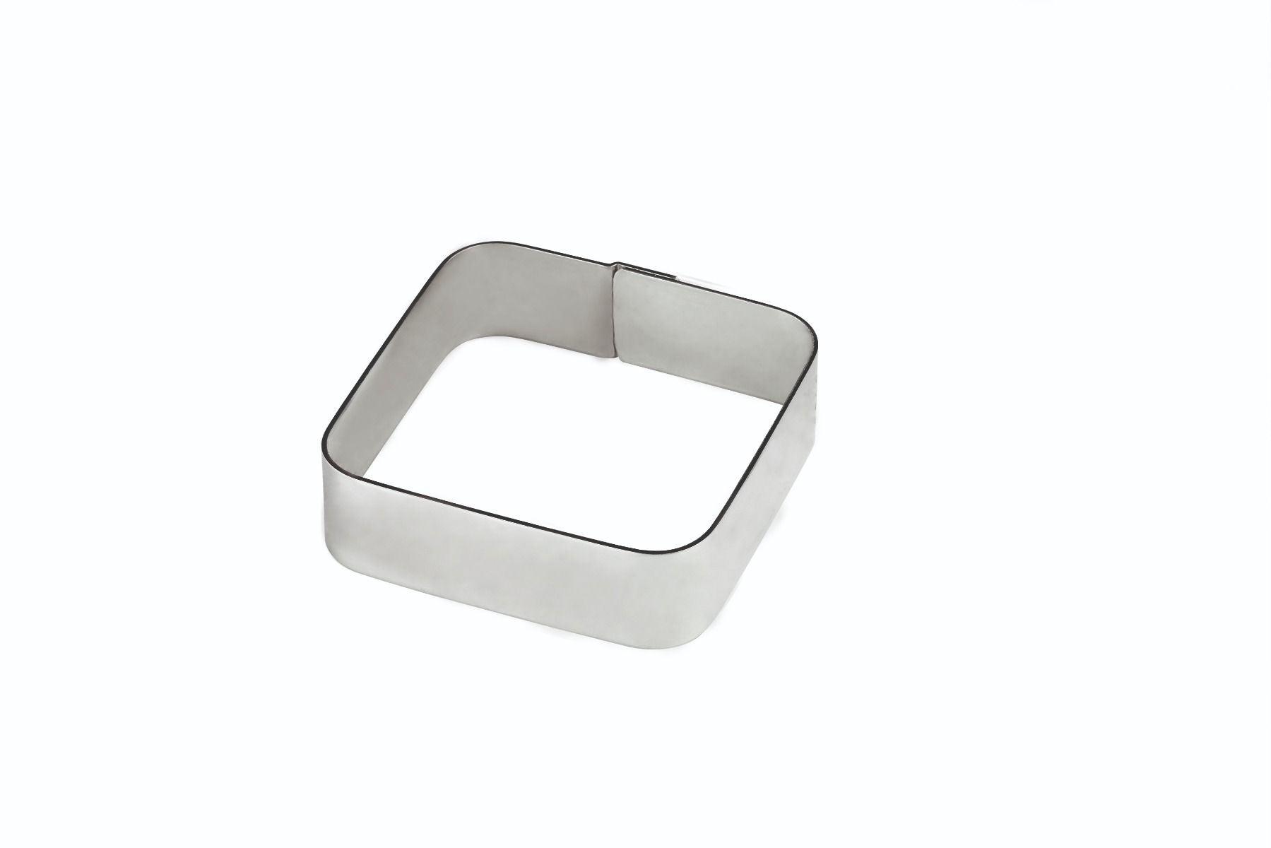 X37 - Smooth stainless steel square bands for single-serving tarts 55 x 55 x
h 20 mm - Zucchero Canada
